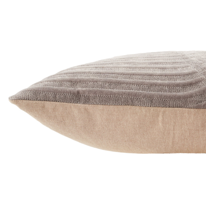Deco Rectangular Cotton Pillow Cover & Insert, Light Gray, Polyester/Polyfill