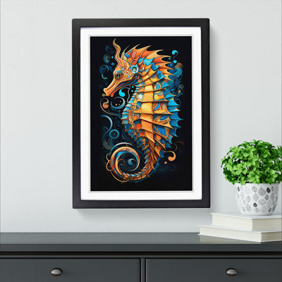Seahorse Geometric - Framed Print