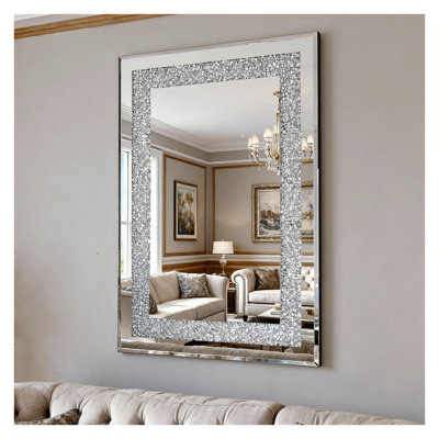 Grand miroir suspendu en cristal Crystal Diamond