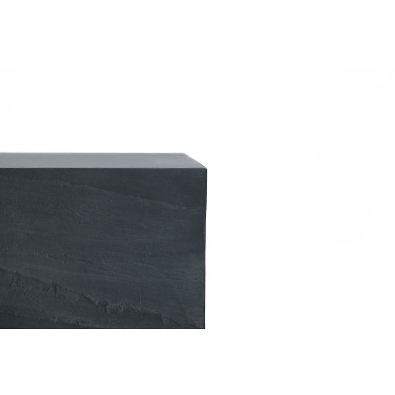 Elementi Home Colorado 18" Square Concrete Side Table for Indoor and Outdoor Use, Slate Black