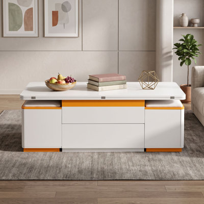 Lift-Top Coffee Table With Storage Stools