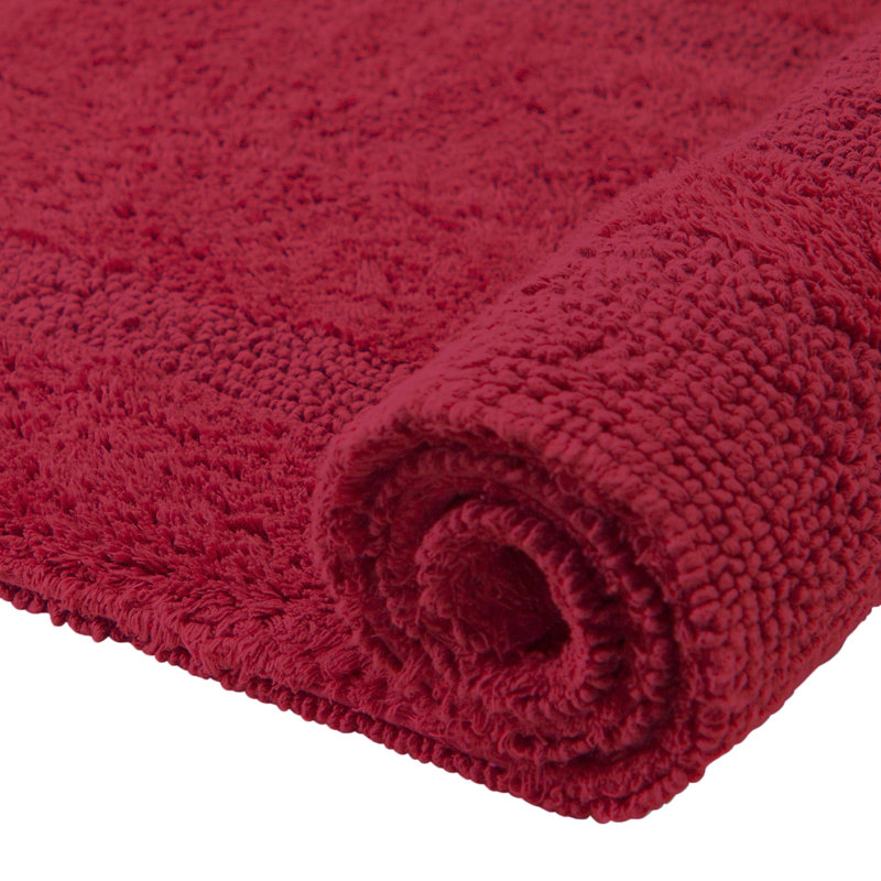 Rozanne Reversible Cotton Bath Rug, Red, 20" x 60" Runner