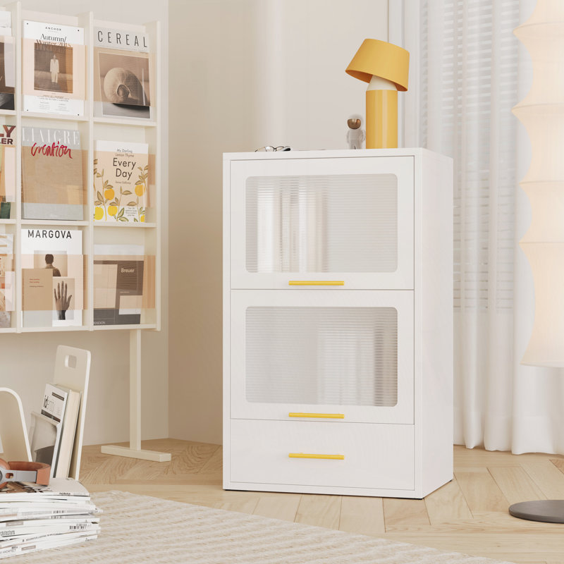 Armoire de rangement en métal, Blanc