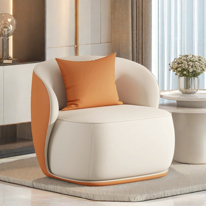 Canapé lumineux de style luxueux, Orange / blanc cassé