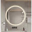 Miroir de salle de bain rond à DEL avec antibuée, température de couleur réglable et gradation, parfait pour le maquillage et le toilettage