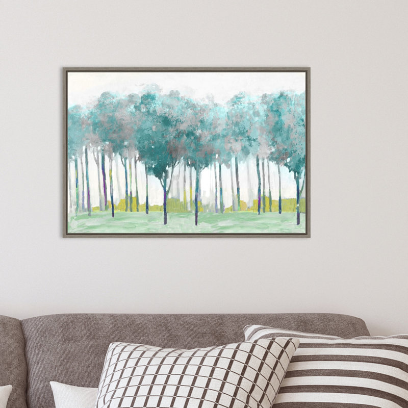 Reproduction d’art sur toile, "Teal Silver" par Allison Pearce