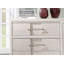 Commode 1 pièce style transitionnel à queue d'aronde anglaise à cinq tiroirs avec poignées courbées et finition blanche