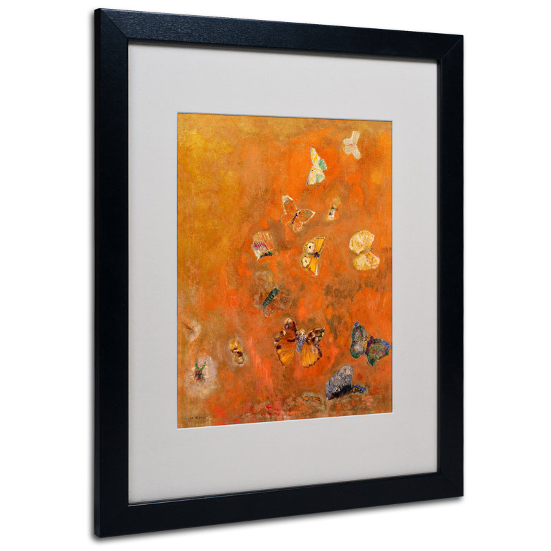« evocation of papillons 1912 », reproduction d’art sur toile encadrée, H 14 po x l 11 po x P 0,5 po, Noir