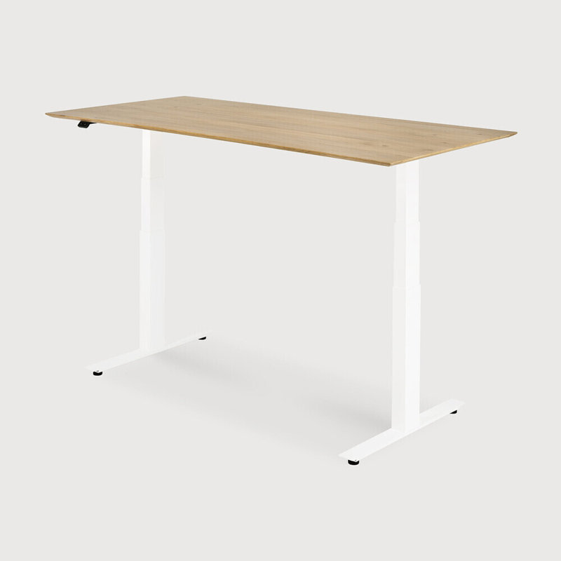 Bok Standing Desk, Oak/Black, 29.9" H x 55.1" W x 28.3" D