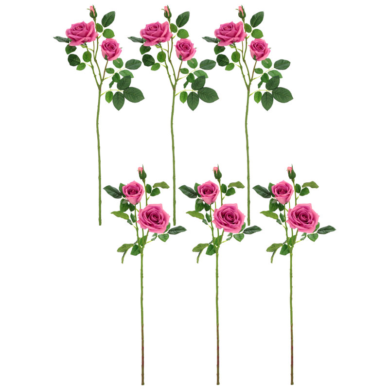 Luscious Garden Rose Natural Touch, Box Of 6 - 31 Inches, Pink
