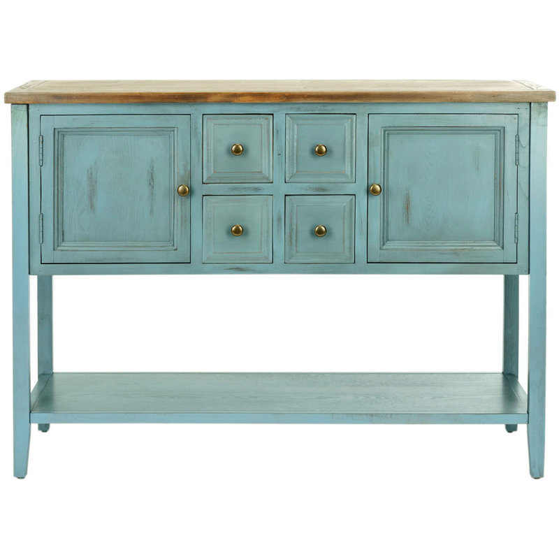 Console en bois massif 45,7 po Sadie, Bleu campagnard