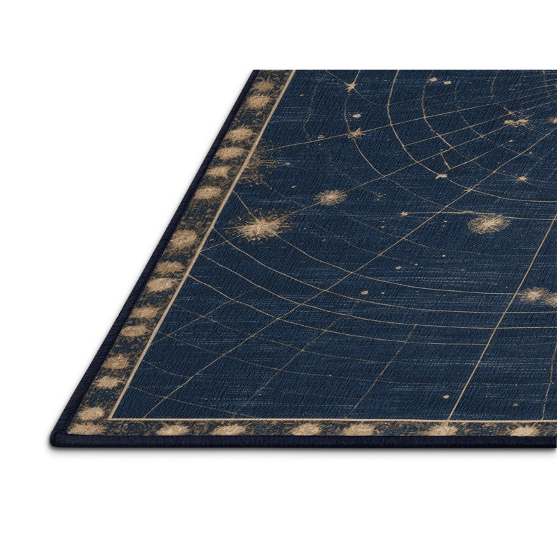 Machine Washable Space Gray Area Rug, Round 5'