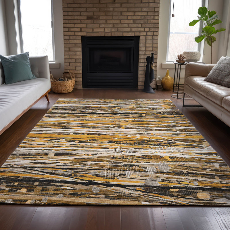 Tapis intérieur / extérieur lavable à la machine Bernadette ACN2126, Rectangle 10 pi x 14 pi