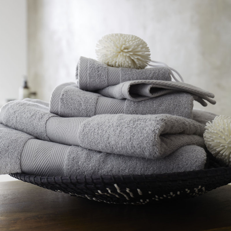 Silk Cotton Blend Towel, Dove Grey