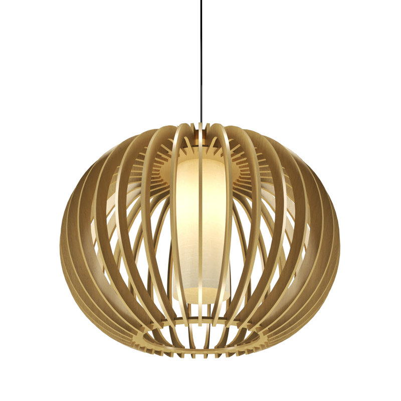 Lustre sphérique unique à 1 lumière, H 14,57 po x l 18,7 po x P 18,7 po, Or biologique