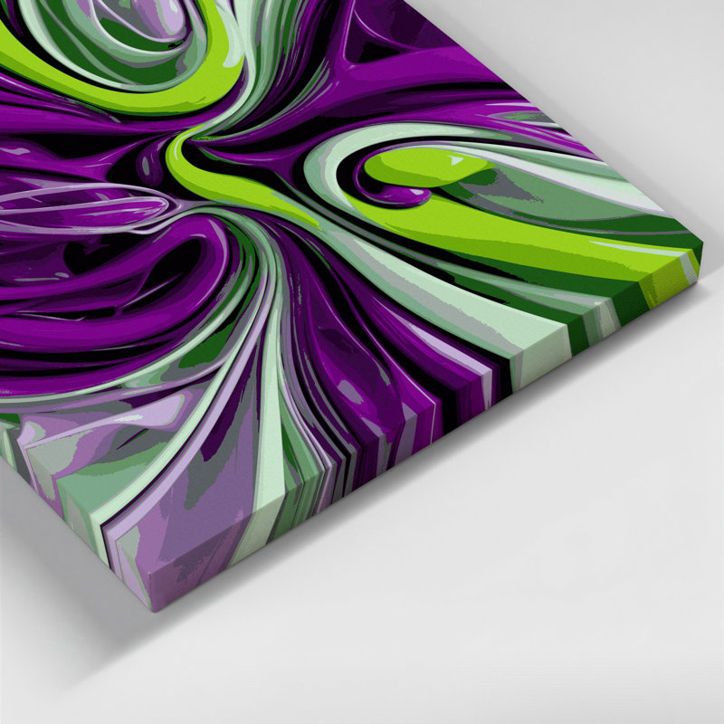 Art numérique sur toile, "Abstraction numérique 75", H 32 po x l 32 po