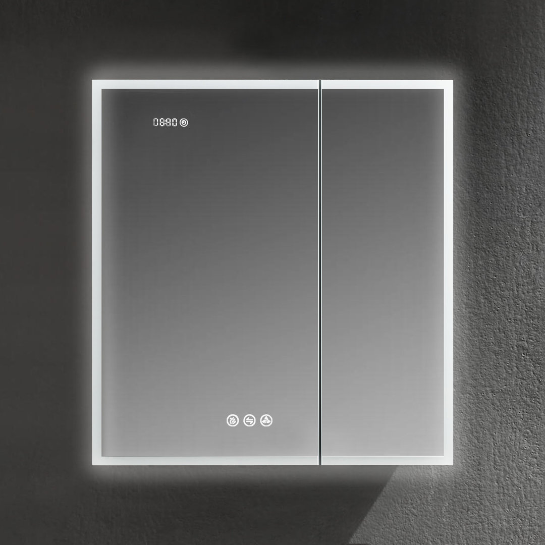 Kossivi W 32'' H Framed Medicine Cabinet with Mirror and 3 Adjustable Shelves Orren Ellis 