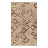 Vintage Turkish Rug, Beige And Cream With Diamond Geometric Pattern – Rug & Kilim