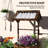 Wooden Wishing Well Planter, Raised Garden Bed with Galvanized Canopy, Hexagon Outdoor Planter Box for Flowers, Herbs and Vegetables, Tan