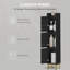 Armoire de rangement mince pour salle de bain, organisateurs de salle de bain étroits et rangement avec 4 pieds réglables, rangement pour salle de lavage pour petits espaces, cuisine, salon, 3 portes - noir-717178972-719104185