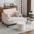 Repose-pieds beige / blanc