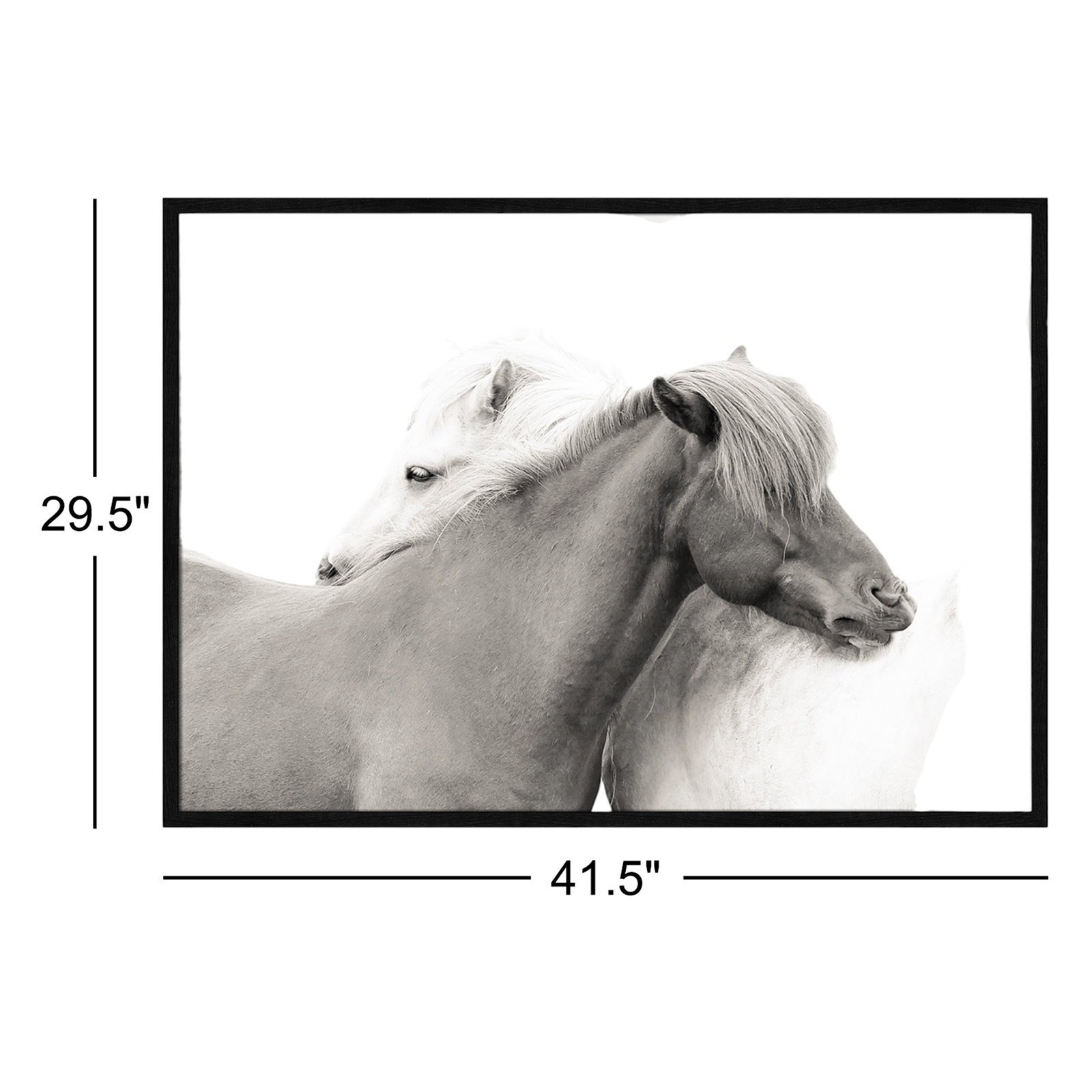 Melanie "Icelandic Meadow Horses" Print, 29.5" H x 41.5" W x 0.75" D, Black Wood Grain Framed