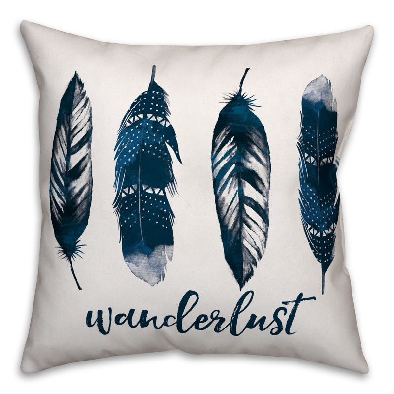  Wanderlust Feathers Throw Pillow