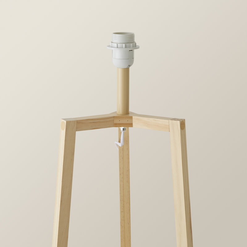 Aidrianna 138cm Tripod Floor Lamp, Natural Wood