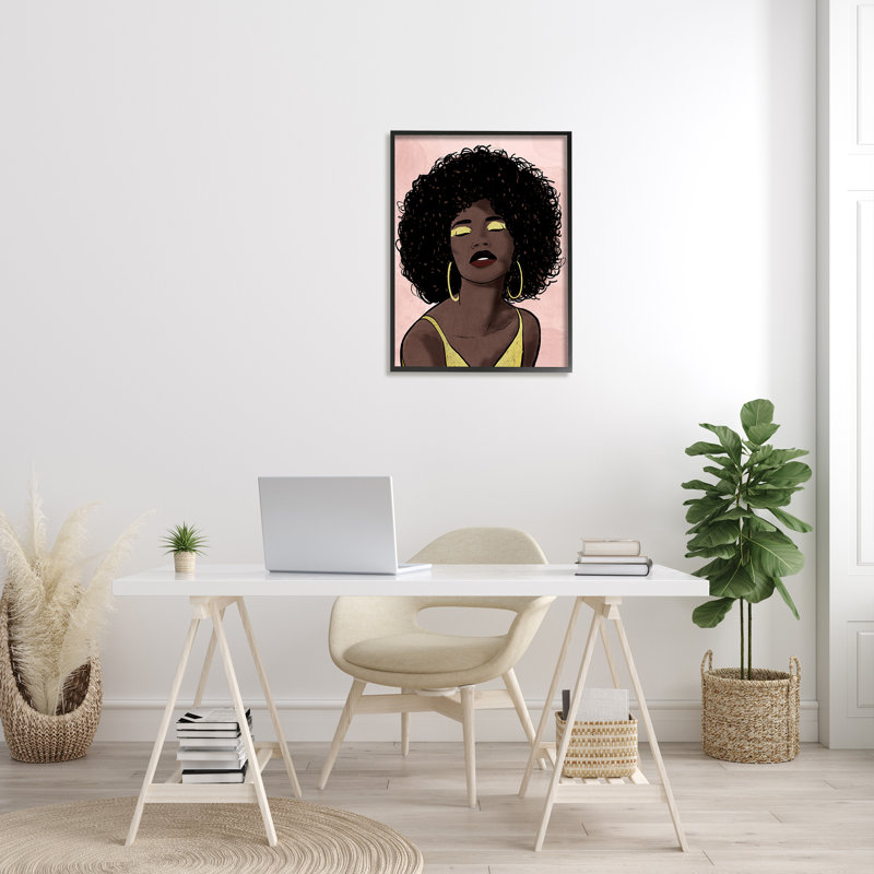 Ombre à paupières femme forte avec des cosmétiques glamour par Marcus Prime - impression sur toile, H 30 po x l 24 po