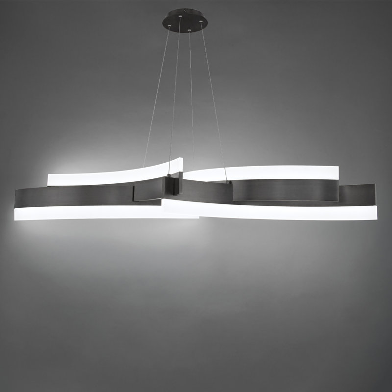 Sleek Arcs Black Aluminum LED Island Pendant for Indoor/Outdoor