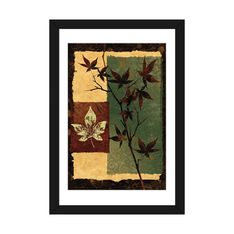 « new leaf ii », reproduction d’impression sur toile, H 24 po x l 16 po x P 1 po, Papier avec cadre noir, Blanc