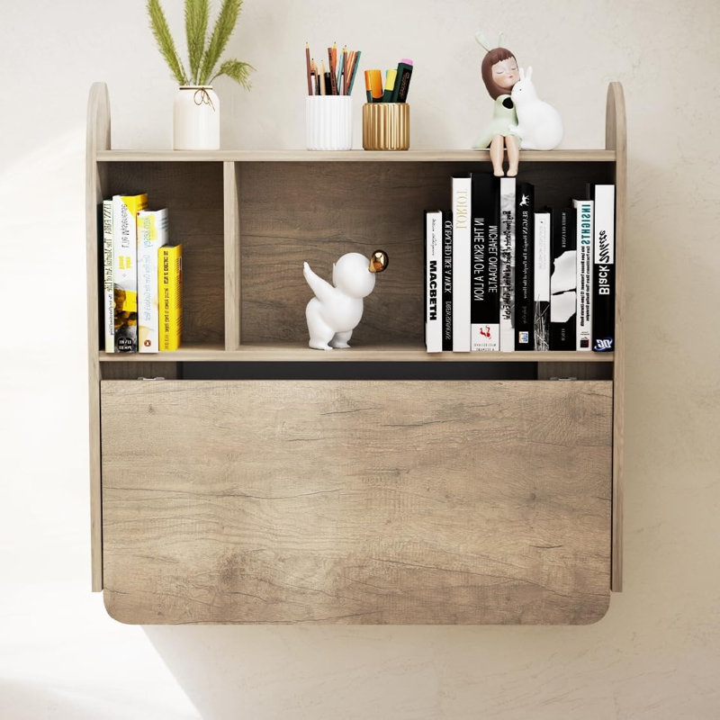 Bureau flottant rectangulaire avec armoire Laylind, Gray
