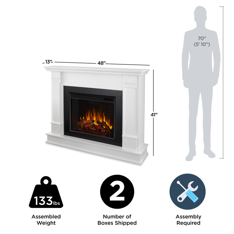Silverton 48" Electric Fireplace by Real Flame, White