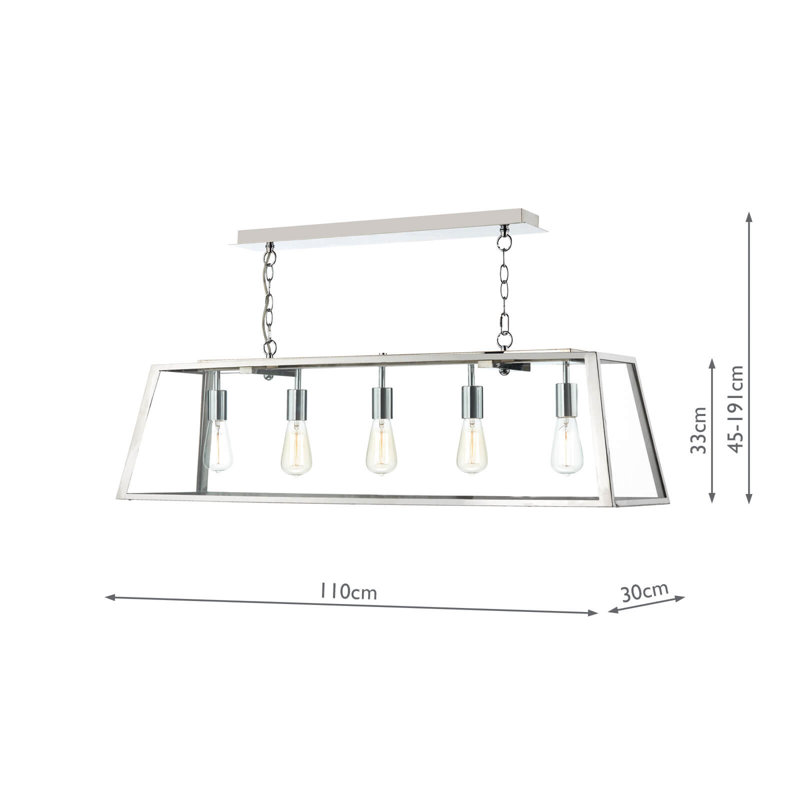 Rochelle 5 - Light Silver Lantern Pendant