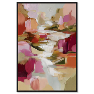 Décoration murale rose Layers of Sens V par Art Remedy, cadre noir, 16 x 24