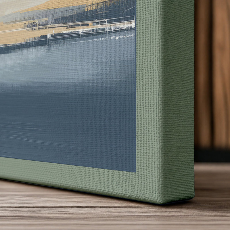 Quiet Dawn Coastal - Wrapped Canvas, 18x12 - 45.7 x 30.5 cm, Sage Border