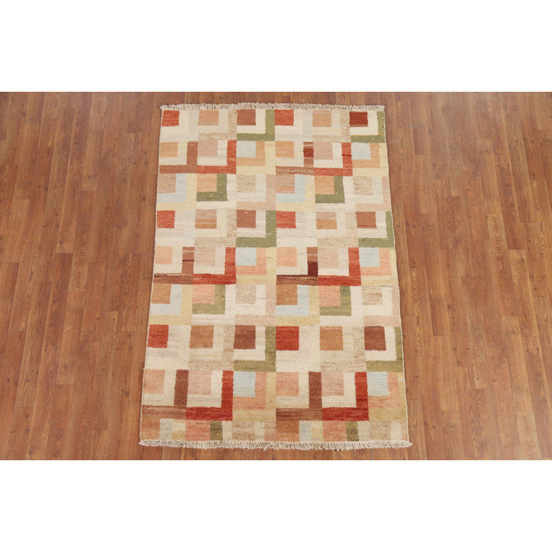 Tapis oriental géométrique Gabbeh 4 x 6