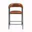 Counter Stools Set Of 2, Pu Upholstered Counter Stools With Iron Frame, Backrest, Footrest, Arm Counter Stools For Home Bar, Kitchen Counter
