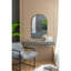 Miroir mural arqué en métal noir 24 po x 36 po - Décoration sophistiquée pour le salon, la chambre à coucher et le vestibule