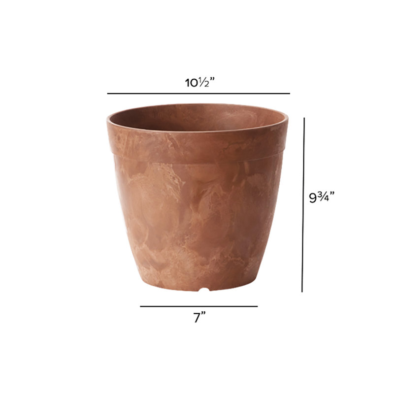 Nashville Pot Planter, Rust, 9.5" H x 10.5" W x 10.5" D