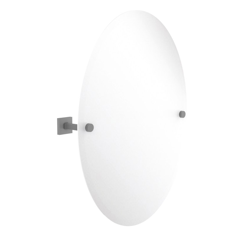 Haranu Wall Mirror with Shelves, Matte Gray