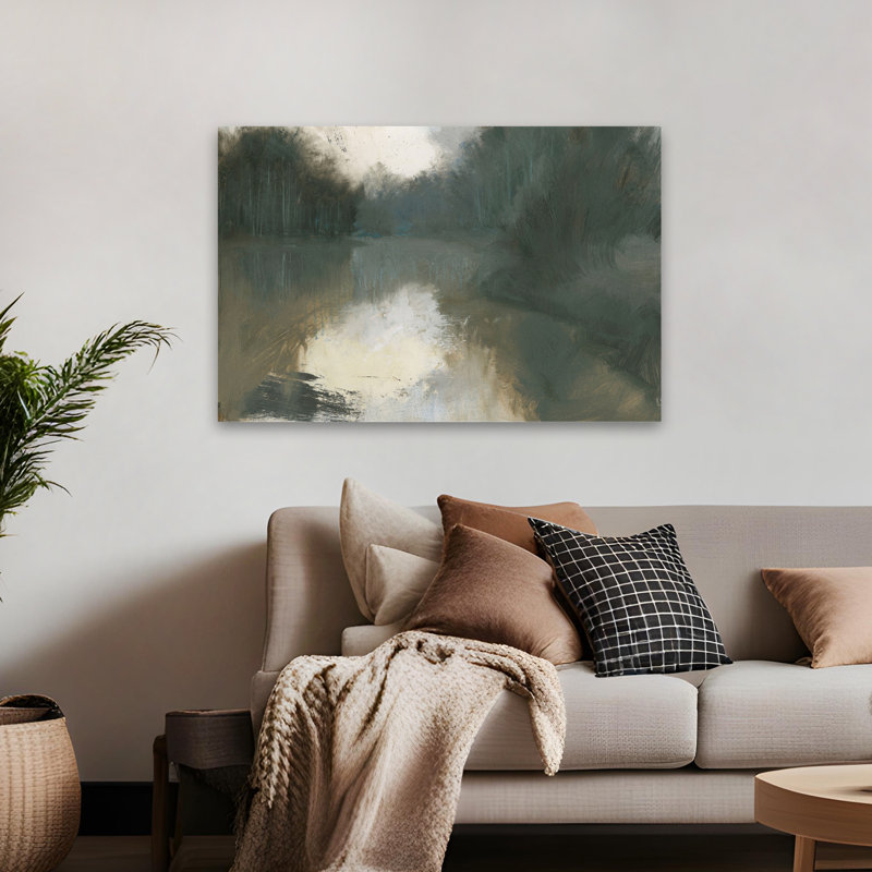 Art abstrait et brun Moody, H 32 po x l 48 po