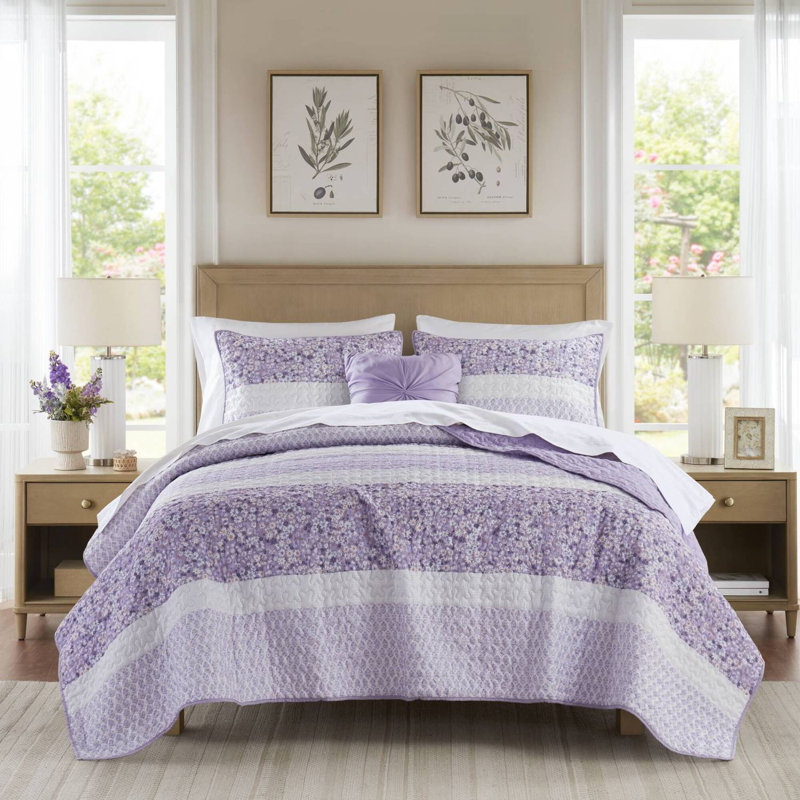 Ensemble de courtepointe pour grand lit / grand lit 4 pièces avec coussin décoratif