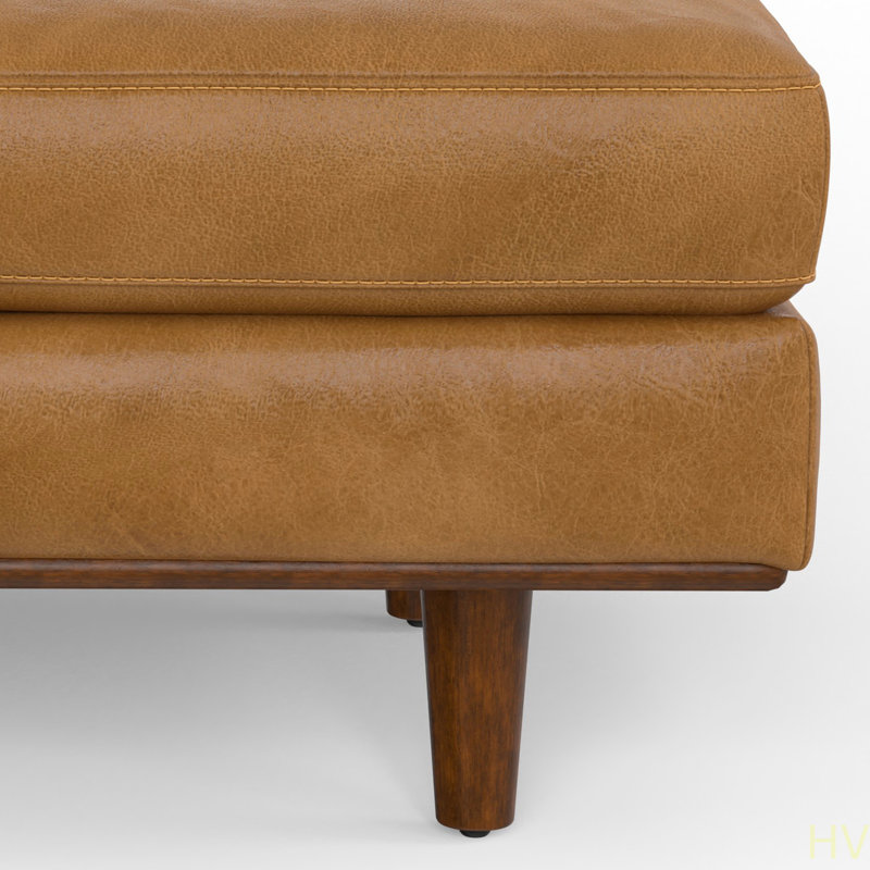 Grand repose-pieds Morrison en cuir véritable Sienna, Brun
