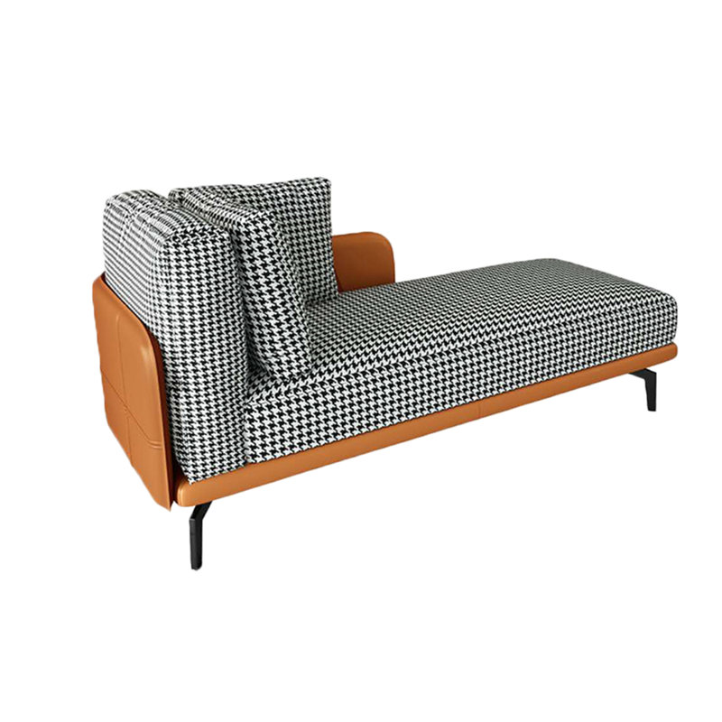 Chaise longue rembourrée Ruach, Brun, Chaise longue à accoudoir gauche