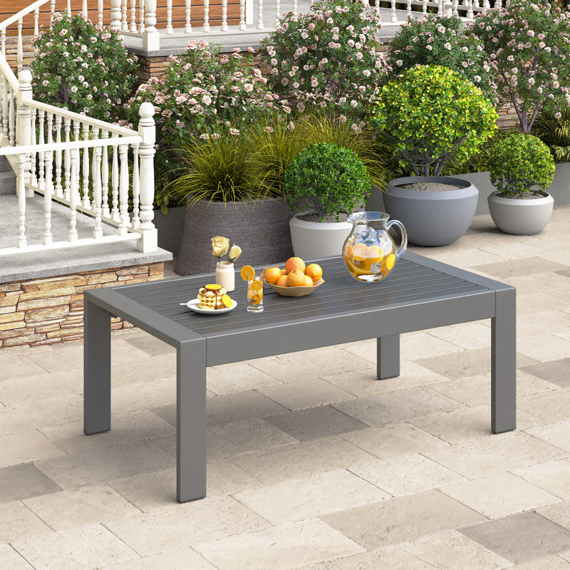 Outdoor Furniture Patio Coffee Table, Gray