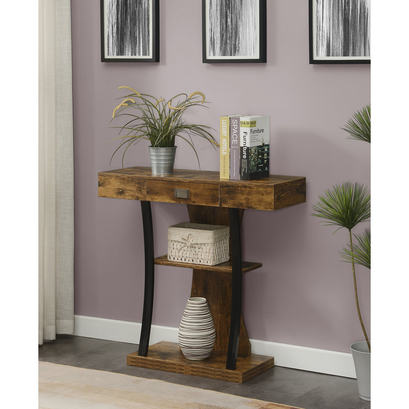 Amett 1 Drawer Console Table, Barnwood, 34" H x 36" W x 12" D