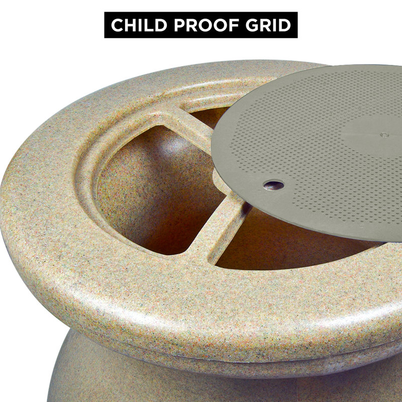 Sandstone-Look Beige 75-Gallon Plastic Rain Barrel