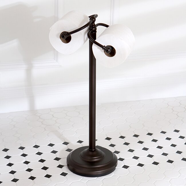 Georgian Freestanding Toilet Paper Holder Antique Brass - Kingston Brass