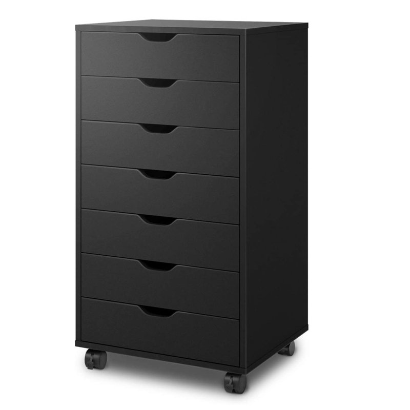 Hamann 48 cm W 7 -Drawer Filing Cabinet, Black